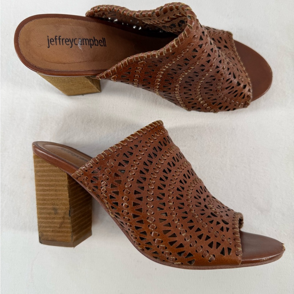 Jeffrey Campbell Kelowna Perforated Mule in Brown Size 9.5